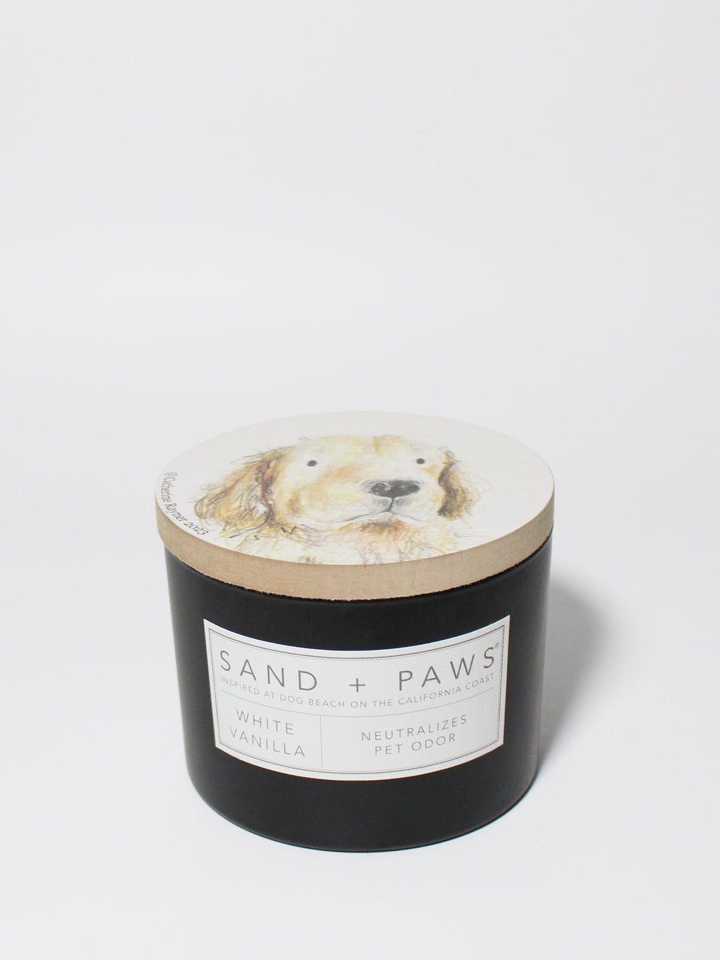 Sand + Paws White Vanilla 12 oz scented candle Premium