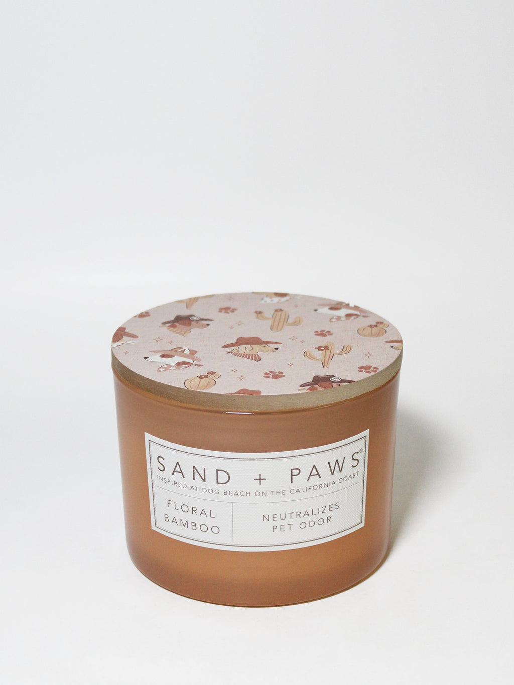 Sand + Paws Floral Bamboo 12 oz scented candle Premium