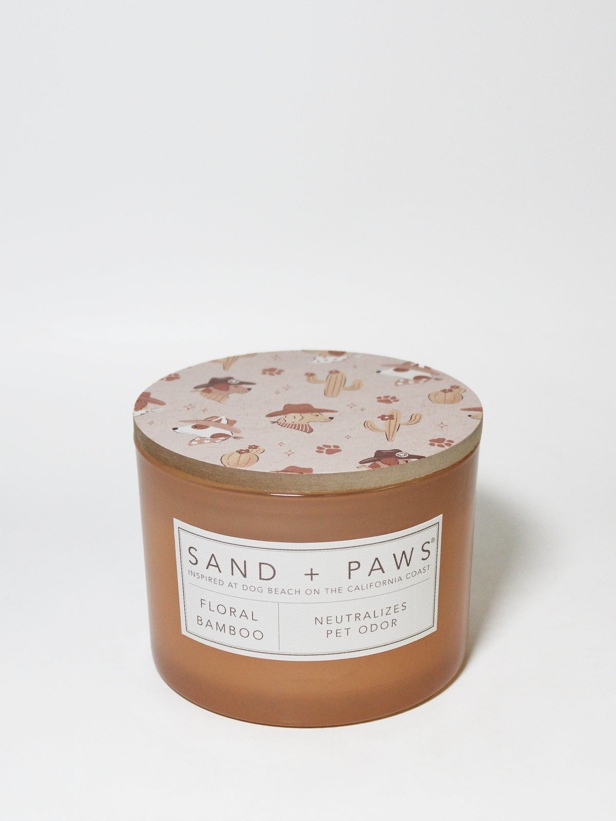 Sand + Paws Floral Bamboo 12 oz scented candle Premium