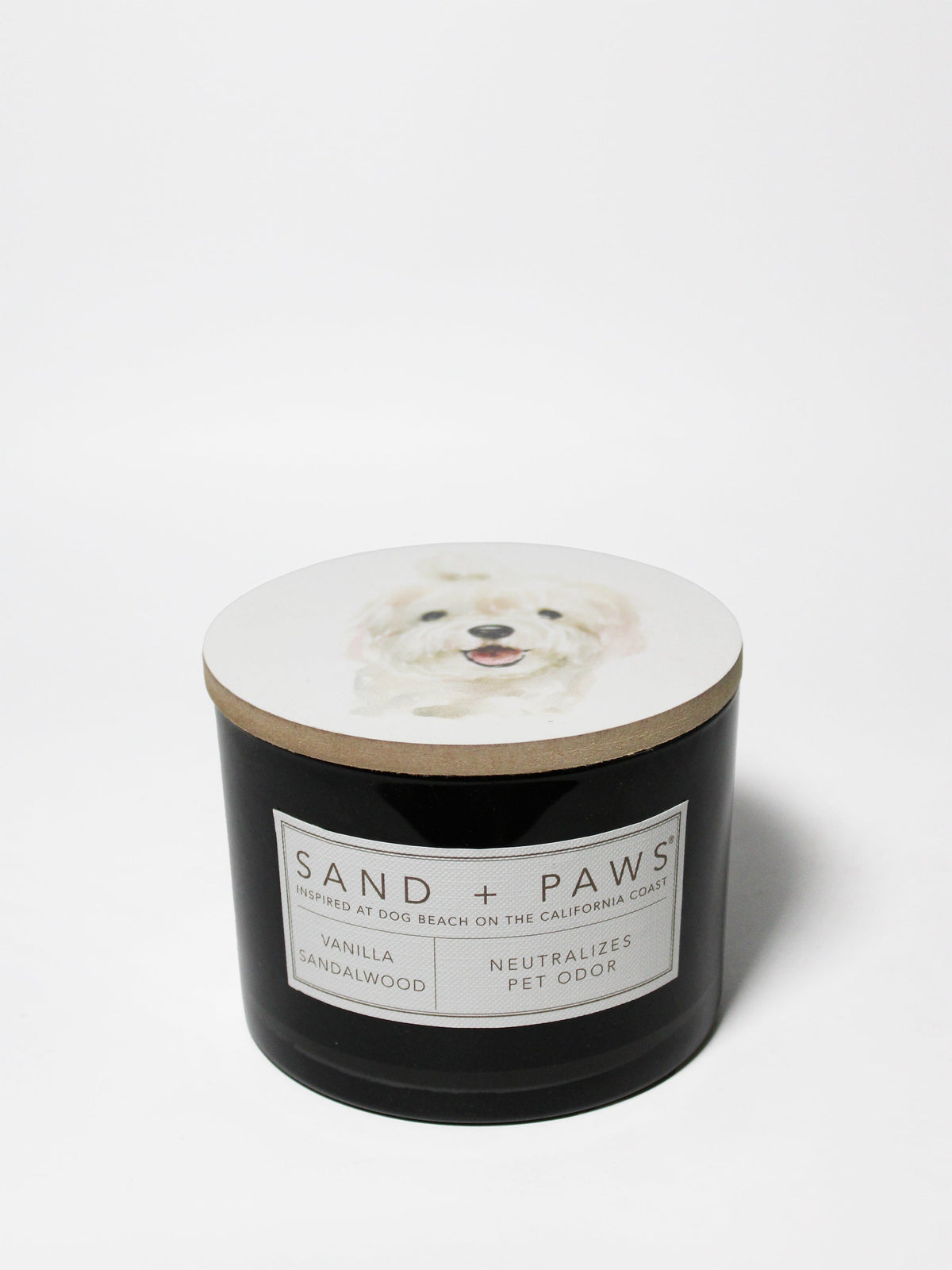 Sand + Paws Vanilla Sandalwood 12 oz scented candle Premium