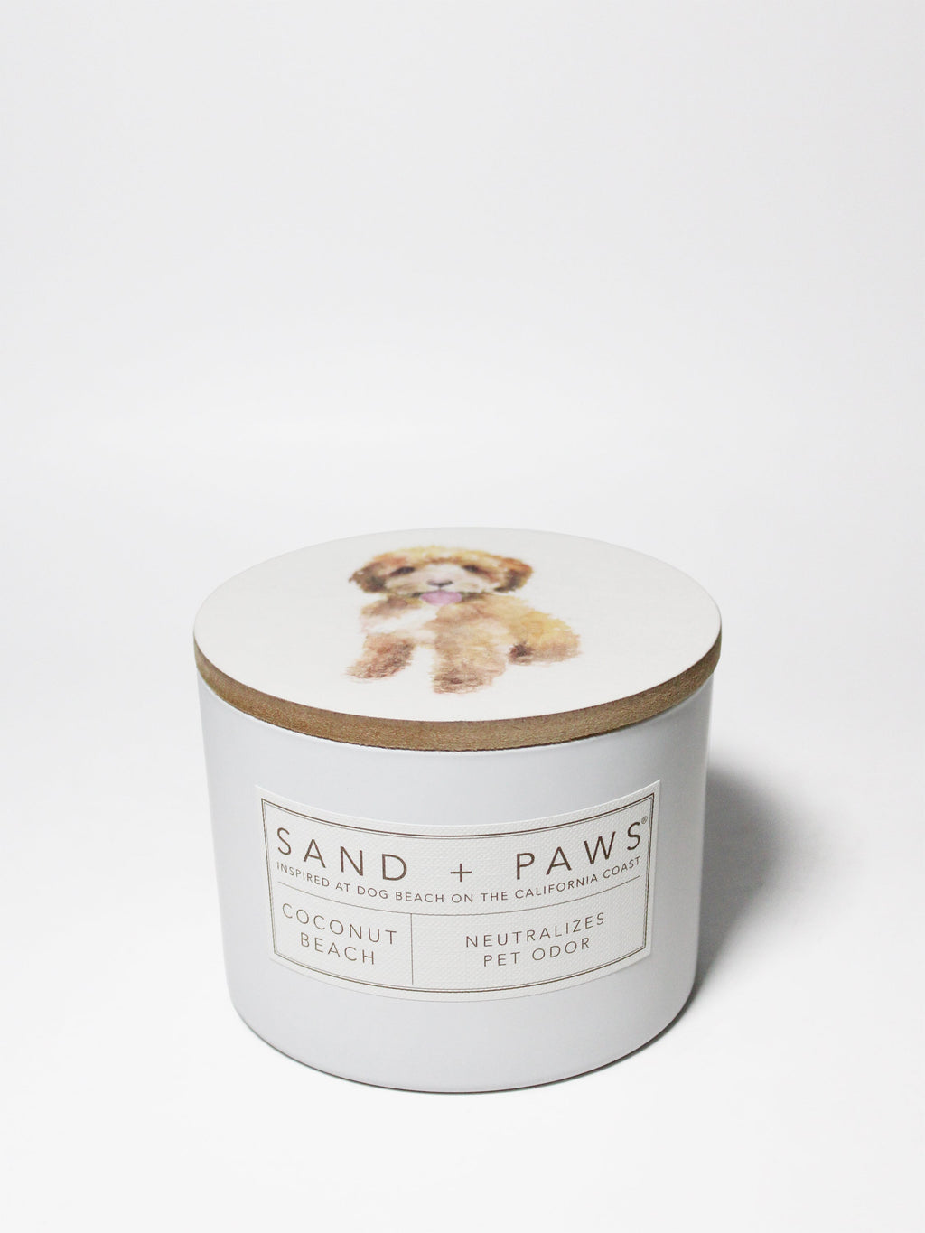 Sand + Paws Coconut Beach 12 oz scented candle Premium