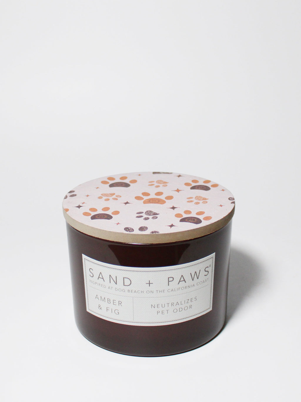 Sand + Paws Amber & Fig 12 oz scented candle Premium