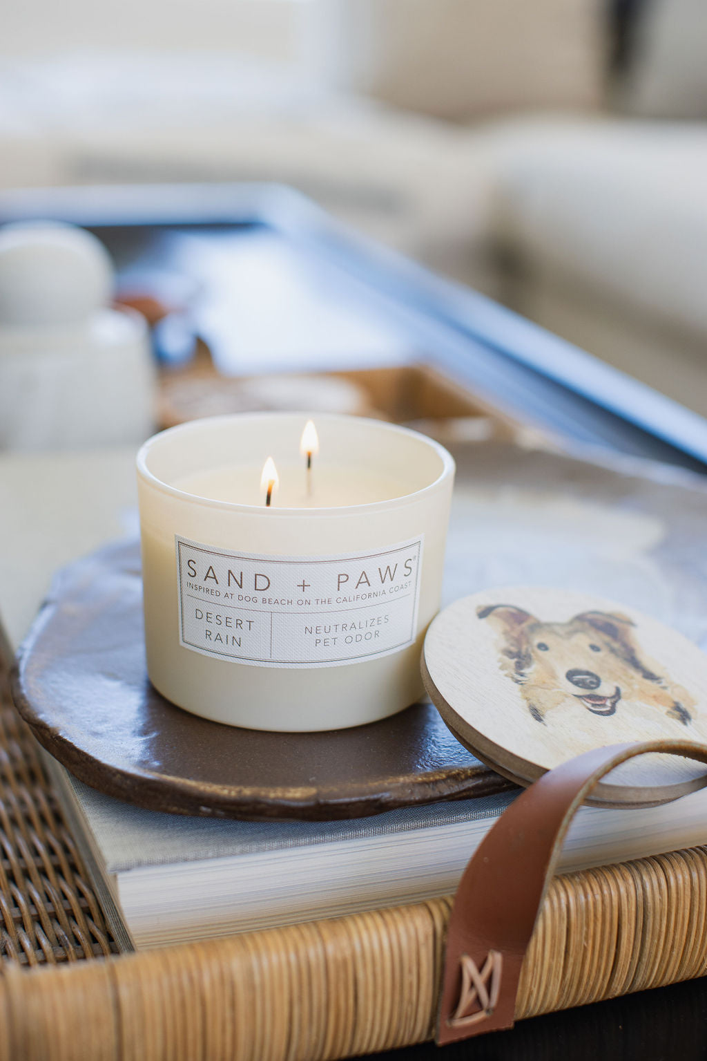 Sand + Paws Desert Rain 12 oz scented candle Premium