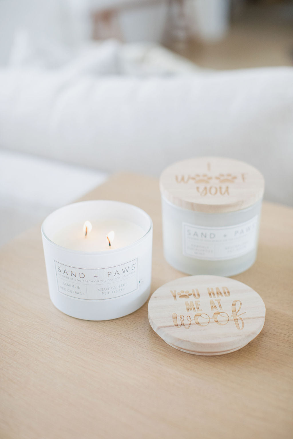 Sand + Paws Lemon & Red Currant 12 oz scented candle Premium