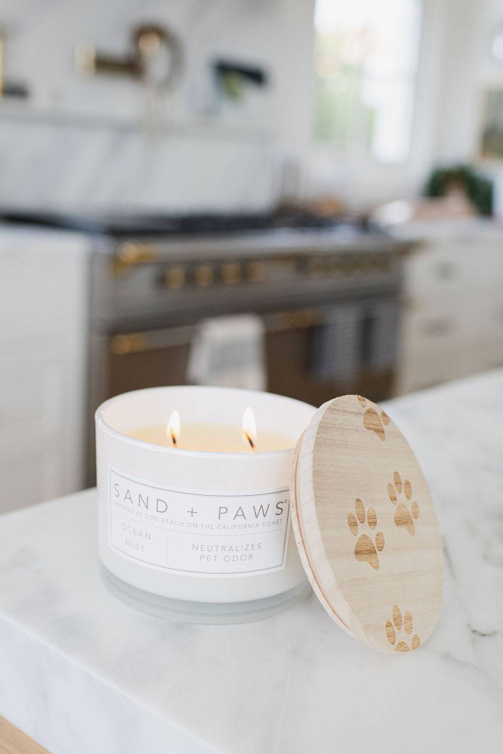 Sand + Paws Ocean Mist 12 oz scented candle Premium