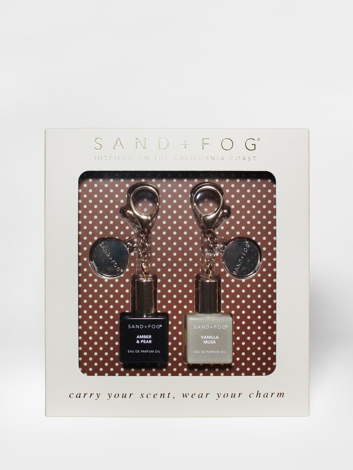 Bag Charm Luxurious Perfume Oil Rollerball Set - Amber & Pear + Vanilla Musk