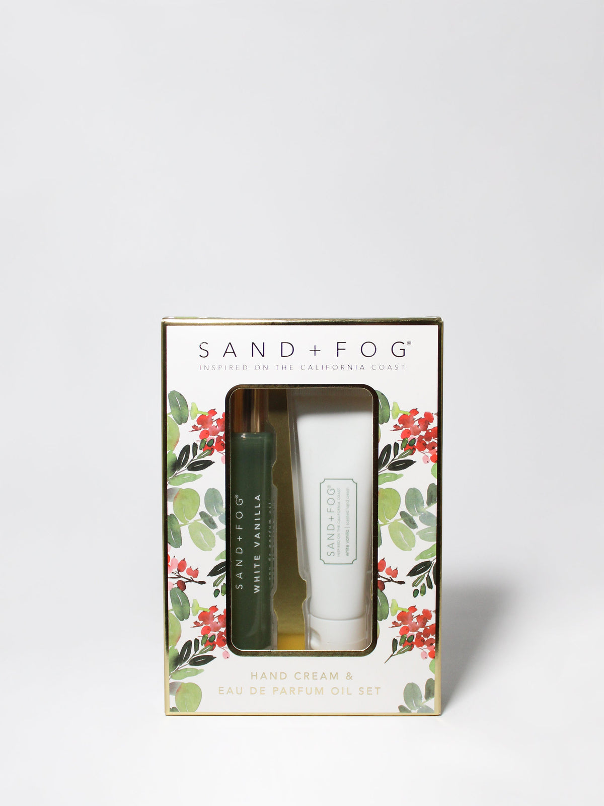 Hand Cream and Luxurious Perfume Oil Rollerball Set - White Vanilla
