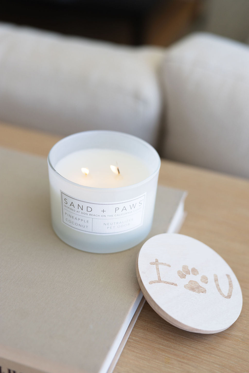 Sand + Paws Pineapple Coconut 12 oz scented candle Premium