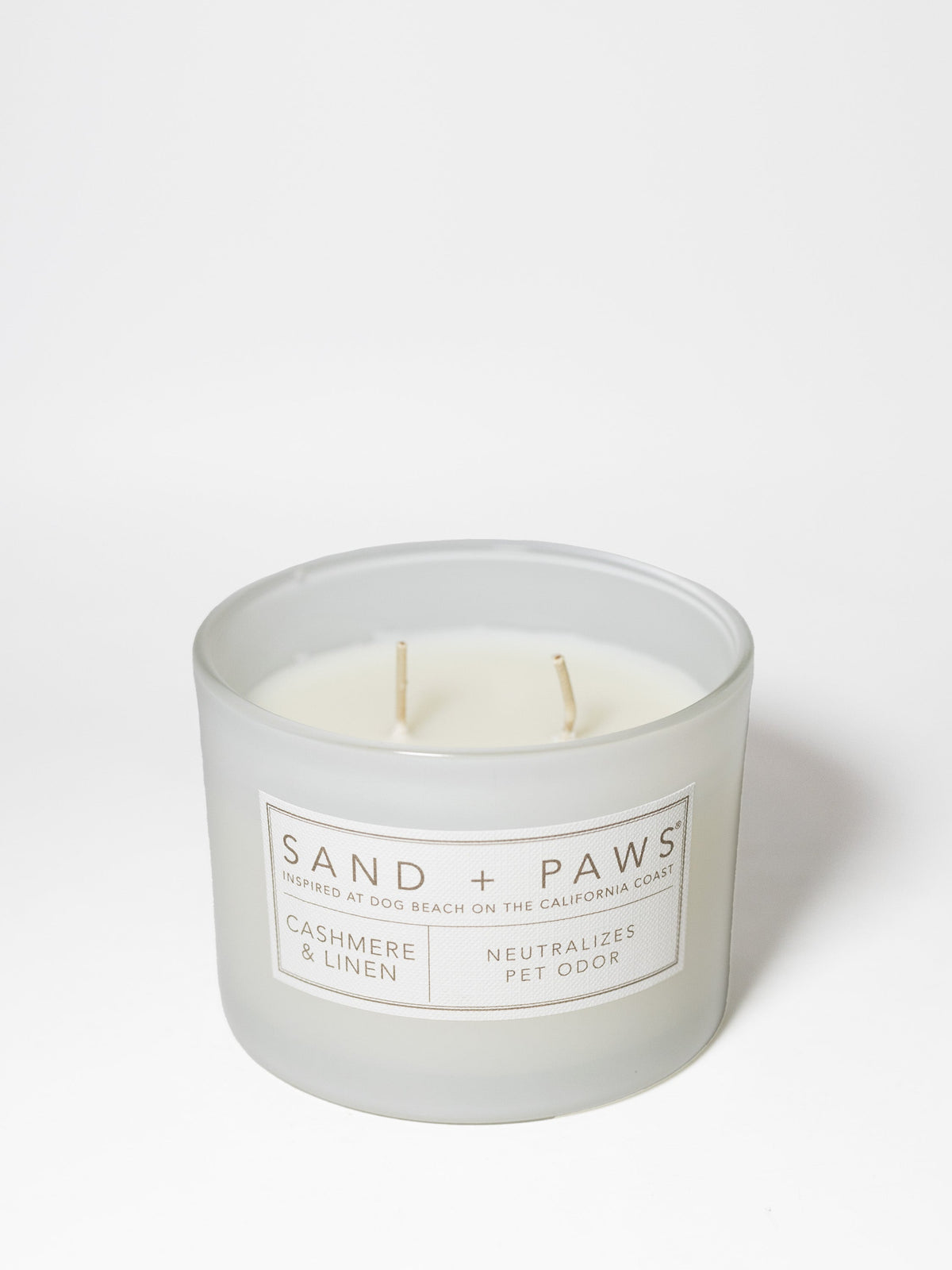 Sand + Paws Cashmere & Linen 12 oz scented candle Premium