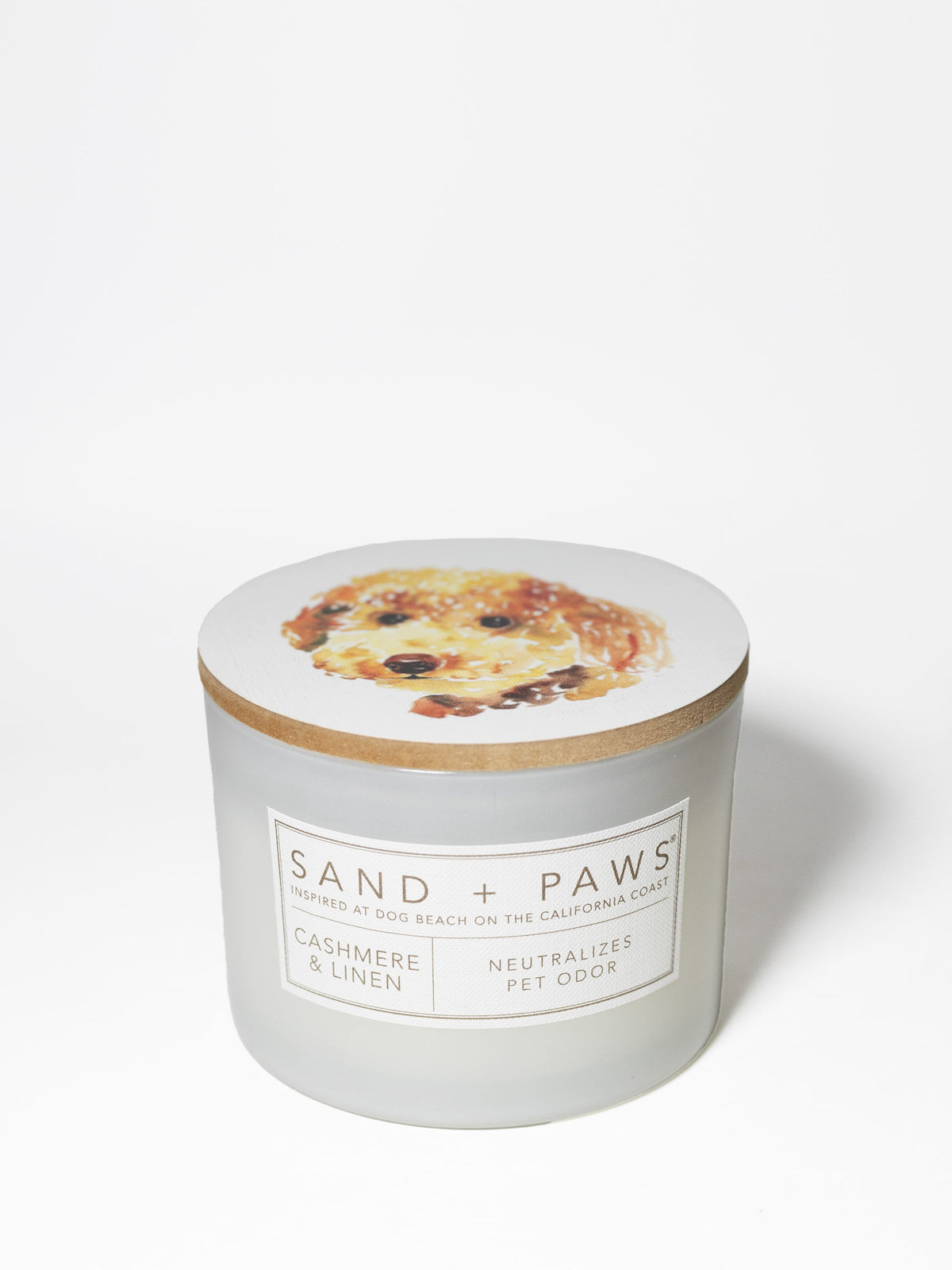 Sand + Paws Cashmere & Linen 12 oz scented candle Premium