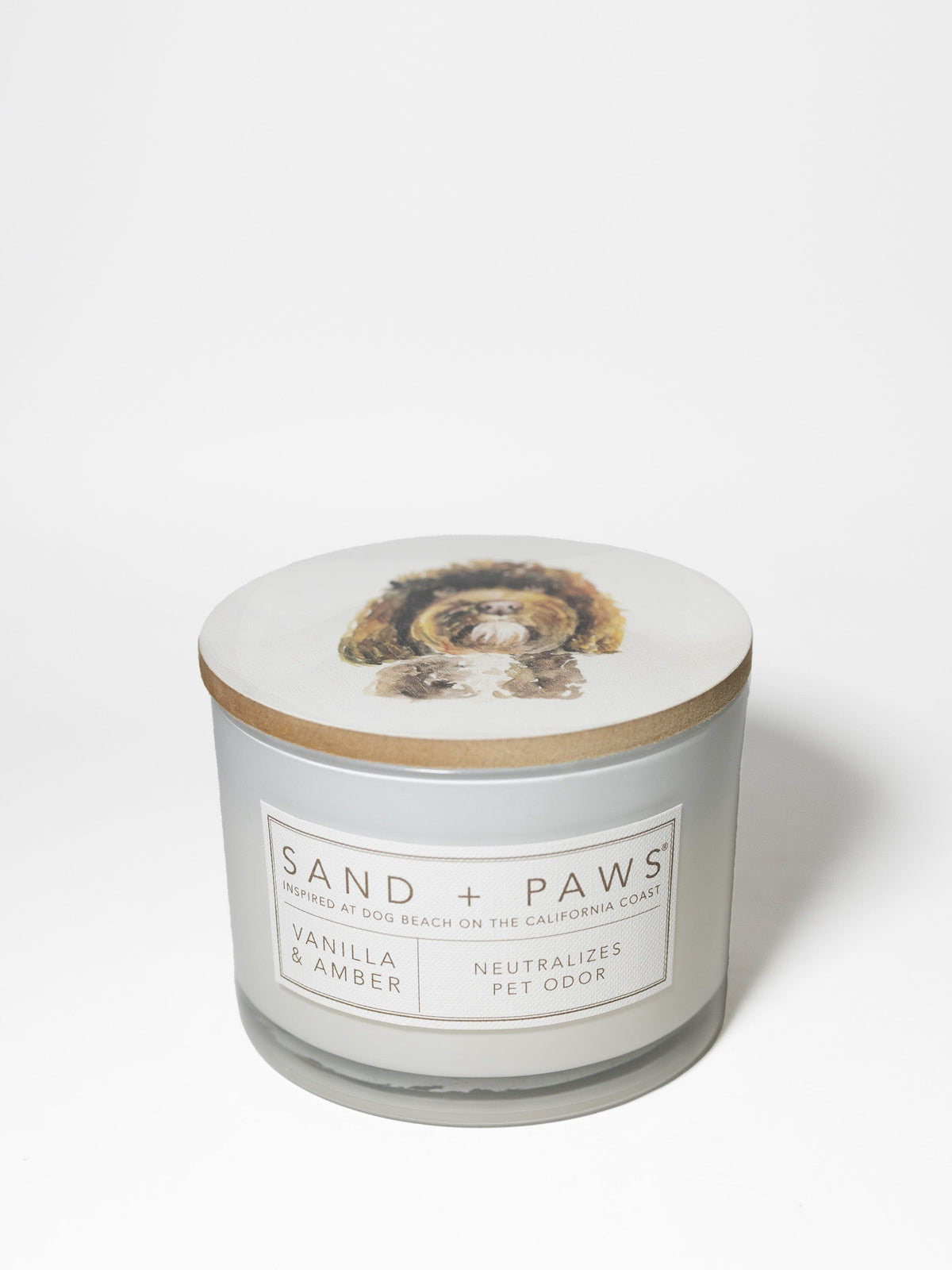 Sand + Paws Vanilla & Amber 12 oz scented candle Premium