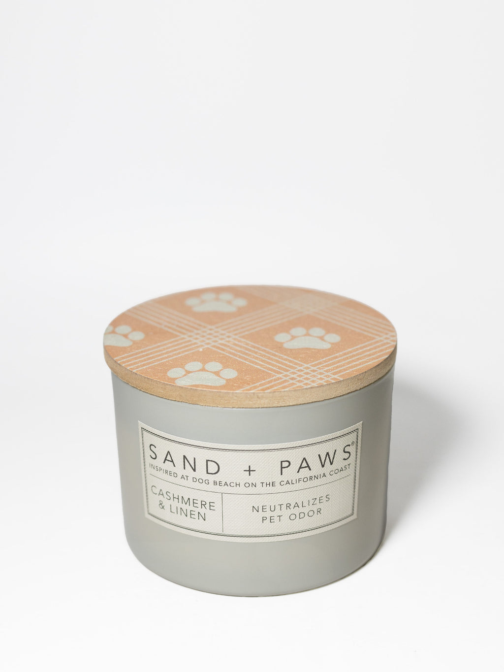 Sand + Paws Cashmere & Linen 12 oz scented candle Premium