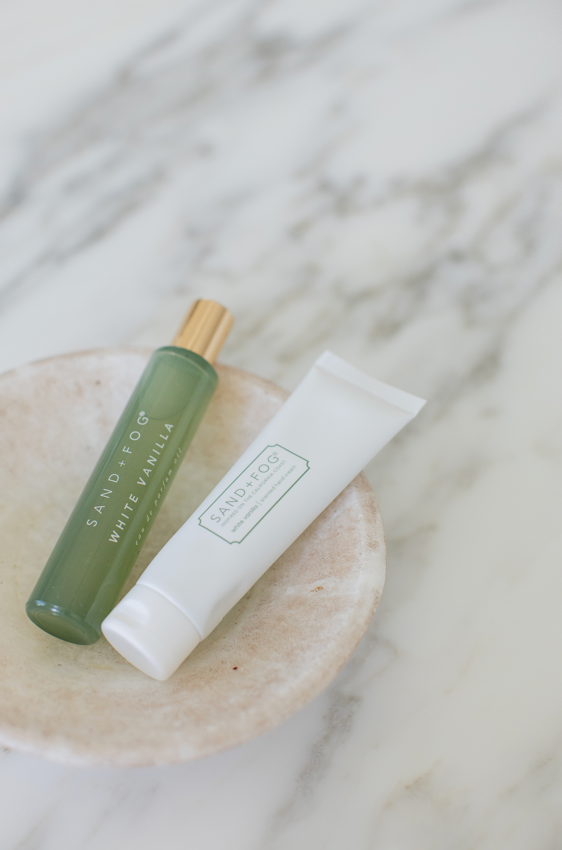 Hand Cream and Luxurious Perfume Oil Rollerball Set - White Vanilla