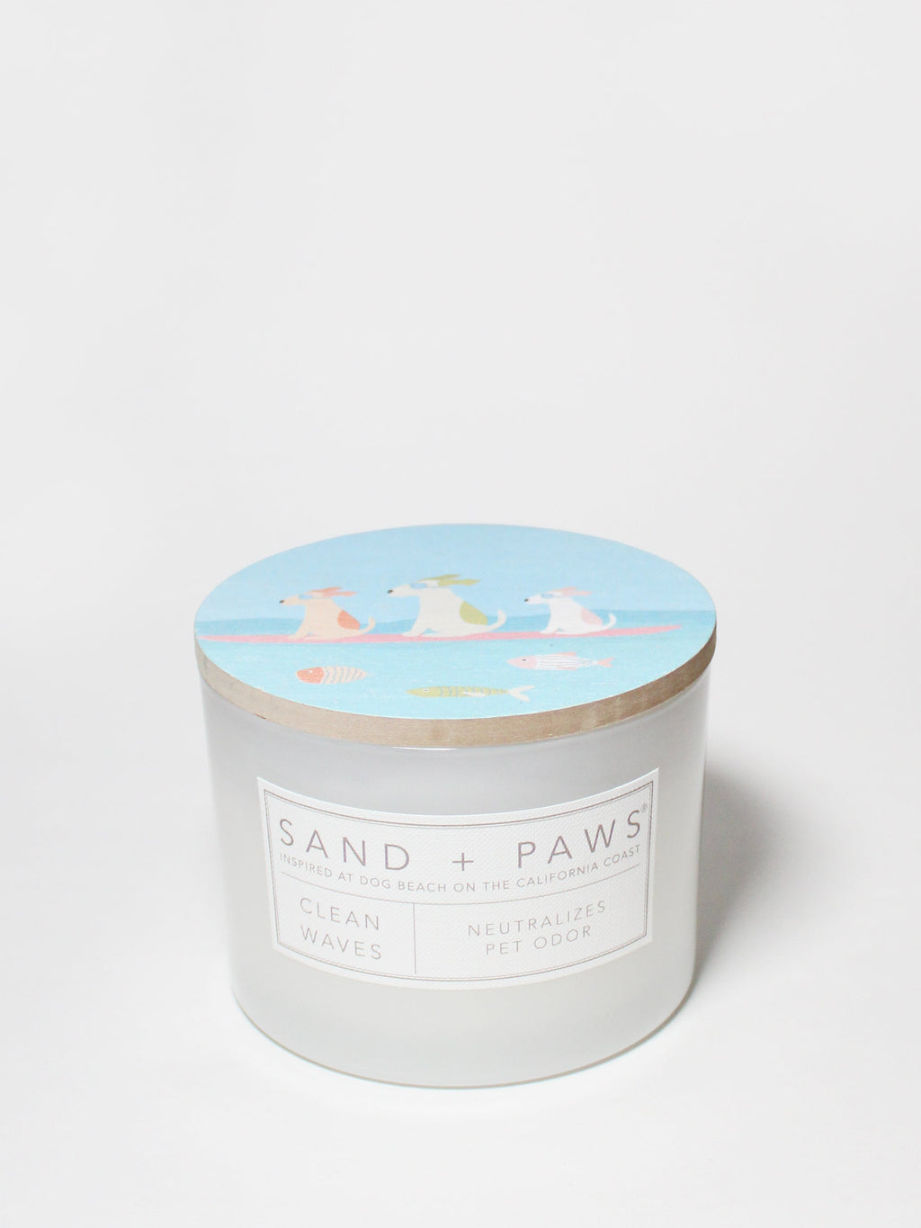 Sand + Paws Clean Waves 12 oz scented candle Premium